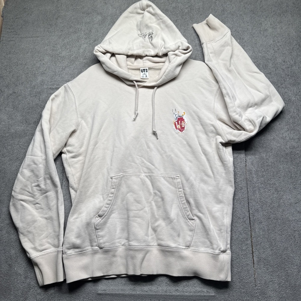 Uniqlo Basquiat Warner‎ Bros Bugs Bunny Hoodie White Graphic Sweatshirt M - Picture 2 of 11